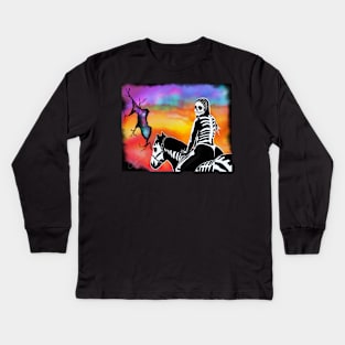 Day of the Dead Horseback Kids Long Sleeve T-Shirt